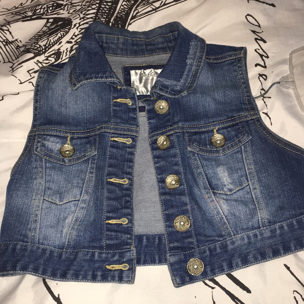 ADORABLE Justice Jean Vest!